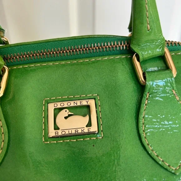 Dooney & Bourke Apple Green Patent Leather Women's Satchel Bag - Picture 8 of 12